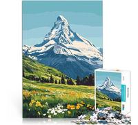 Puzzles 1000 pièces pour Adolescents Paysage de Montagne Suisse Jouets de Divertissement Familial Cadeau Amusant 38x26cm