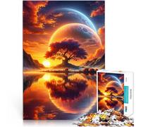 Puzzles 1000 pièces pour Adolescents Paysage de rêve au Coucher du Soleil Astral Défi Difficile Une œuvre d'art 75x50cm