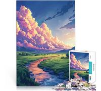 Puzzles 1000 pièces pour Adolescents Paysage fluvial Jouet éducatif d'apprentissage Activités Amusantes à la Maison, Cadeaux d'anniversaire, Cadeaux de Voyage, 38x26cm