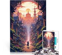 Puzzles 1000 pièces pour Adolescents Paysage Urbain au Coucher du Soleil Jeu Stimulant Renforcer l'amour Entre Les Couples 75x50cm