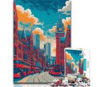 Puzzles 1000 pièces pour Adolescents, paysages urbains de Londres et de Paris, Jeux éducatifs, décoration d'intérieur, à Offrir en Cadeau à Toute la Famille (38x26cm)