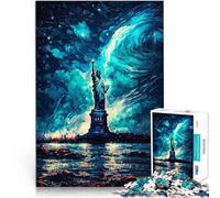 Puzzles 1000 pièces pour Adolescents Peinture à l'huile de Lady Liberty défi éducatif Convient pour la décoration de Bureau 38x26cm