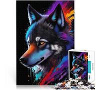 Puzzles 1000 pièces pour Adolescents Peinture Artistique représentant Un Loup Défi Difficile Super Cadeau 75x50cm