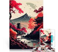 Puzzles 1000 pièces pour Adolescents Peinture du Mont Fuji Séjour Anti-Stress pour Tuer Le Temps Une œuvre d'art 50x70cm