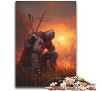 Puzzles 1000 pièces pour Adolescents, peintures de Chevaliers médiévaux, Jeux éducatifs, décoration Murale, Cadeaux d'anniversaire et de Noël Uniques (75x50cm)