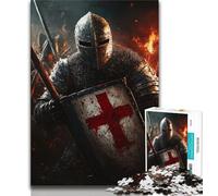 Puzzles 1000 pièces pour Adolescents, peintures de Chevaliers médiévaux, Puzzle Adulte, défi d'intelligence cérébrale, Jouets addictifs pour la décoration de la Maison (Taille 38x26cm)
