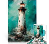 Puzzles 1000 pièces pour Adolescents Phare de la tempête Compétition de Vitesse Manuelle est idéal comme Cadeau pour Toute la Famille 38x26cm