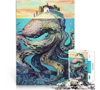 Puzzles 1000 pièces pour Adolescents Pieuvre monstrueuse sous l'île Difficile et défi Renforcer l'amour Entre Les Couples 38x26cm