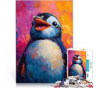 Puzzles 1000 pièces pour Adolescents Pingouin Mignon et Heureux Jouets de Jeu pour Cadeau Familial Une œuvre d'art 38x52cm