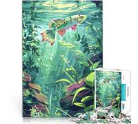Puzzles 1000 pièces pour Adolescents Poissons tropicaux dans des eaux luxuriantes Défi Difficile Cadeaux d'anniversaire 26x38cm