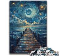 Puzzles 1000 pièces pour Adolescents, Pont sous Le Ciel Nocturne, Puzzles pour Adultes, Anti-Stress, défi Difficile, Cadeaux du Père Noël Secret (50x75cm)