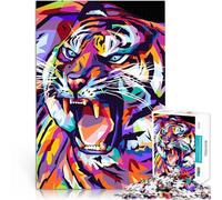 Puzzles 1000 pièces pour Adolescents Pop Art du Tigre Rugissant pour Le Jeu éducatif Challenge Toy Jeu de défi Unique 75x50cm