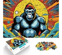 Puzzles 1000 pièces pour Adolescents Portrait Abstrait de Gorille Jouets à Faire soi-même Cadeau d'œuvre d'art 50x70cm