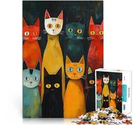 Puzzles 1000 pièces pour Adolescents Portrait de Chat coloré pour Le Jeu éducatif Challenge Toy Cadeau Amusant 50x70cm