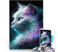 Puzzles 1000 pièces pour Adolescents Portrait de Chat Mystique Jouets Jeux éducatifs Soulagement du Stress Œuvre d'art 52x38cm