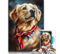 Puzzles 1000 pièces pour Adolescents, Portrait de Golden Retriever, Puzzles pour Adultes, Anti-Stress, défi Difficile, idéal pour la décoration de Bureau (Taille 38x26cm)