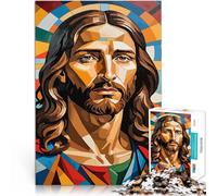 Puzzles 1000 pièces pour Adolescents Portrait de Jésus-Christ Jeu Familial Anti-Stress Défi Difficile Jeu de défi Unique 38x26cm