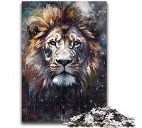 Puzzles 1000 pièces pour Adolescents Portrait de Lion coloré pour Les 14 Ans et Plus Défi éducatif Activités Amusantes à la Maison, Cadeaux d'anniversaire, Cadeaux de Voyage 50x75cm