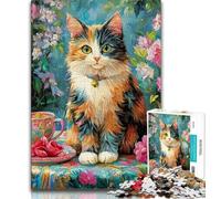Puzzles 1000 pièces pour Adolescents, Portraits de Chats pour Adultes, Anti-Stress, défi Difficile, Cadeaux du Père Noël Secret (Taille 75x50cm)
