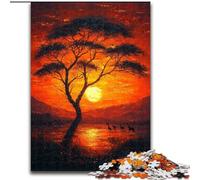 Puzzles 1000 pièces pour Adolescents, Prairies africaines, Jouet éducatif et décompressant, Cadeau d'anniversaire, décoration Murale (Taille 50x75cm)