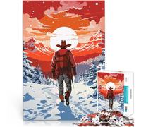 Puzzles 1000 pièces pour Adolescents Promenade enneigée des Cow-Boys Défi Difficile Renforcer l'amour Entre Les Couples 75x50cm