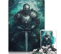 Puzzles 1000 pièces pour Adolescents Puissant Chevalier médiéval 1000 pièces pour Adolescents Anti-Stress défi Difficile Cadeaux du Père Noël Secret 26x38cm