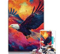 Puzzles 1000 pièces pour Adolescents, Puzzles Aigle colorés pour Adolescents, Jeu de Quiz, décoration Murale, Cadeaux d'anniversaire et de Noël Uniques (Taille 38x26cm)