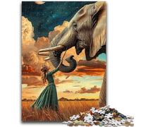 Puzzles 1000 pièces pour Adolescents, Puzzles artistiques sur Le thème des éléphants pour Adultes, Anti-Stress, défi Difficile, Cadeaux du Père Noël Secret (50x75cm)