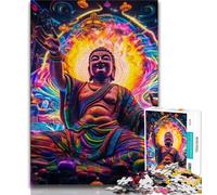 Puzzles 1000 pièces pour Adolescents Puzzles Bouddha psychédélique pour Adolescents, idéal comme Cadeau pour Toute la Famille à partir de 14 Ans (Taille 75x50cm)
