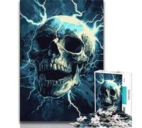 Puzzles 1000 pièces pour Adolescents Puzzles Crâne Éclair pour Adolescents, idéal comme Cadeau pour Toute la Famille à partir de 14 Ans (Taille 75x50cm)