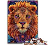 Puzzles 1000 pièces pour Adolescents, Puzzles psychédéliques Lion pour Adultes, Anti-Stress, défi Difficile, Cadeaux du Père Noël Secret (26x38cm)