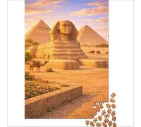 Puzzles 1000 pièces pour Adolescents Pyramids of Egypt | Jeu familial éducatif et stimulant avec des pièces de formes aléatoires qui s'emboîtent parfaitement 50x75cm