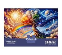 Puzzles 1000 Pièces pour Adolescents Rainbow Tree of Life Art Print Puzzles pour Adolescents, Jouets, Décoration Murale, Cadeaux pour Femmes, Cadeau d'anniversaire, Cadeaux, 70x50cm/1000pcs