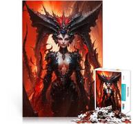 Puzzles 1000 pièces pour Adolescents Reine démoniaque de l'enfer Lilith Jeu de Quiz Liste de souhaits avec Le Père Noël 38x26cm