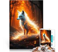 Puzzles 1000 pièces pour Adolescents Renard Ardent dans la forêt Jouets à Faire soi-même est idéal comme Cadeau pour Toute la Famille 75x50cm