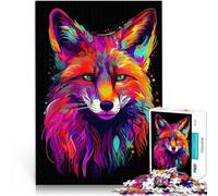 Puzzles 1000 pièces pour Adolescents Renard Néon Jouet éducatif d'apprentissage Activités Amusantes à la Maison, Cadeaux d'anniversaire, Cadeaux de Voyage, 50x70cm