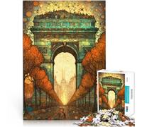 Puzzles 1000 pièces pour Adolescents Résumé de l'arc de Triomphe Jouet éducatif Anti-Stress Décoration Parfaite 38x52cm