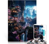Puzzles 1000 pièces pour Adolescents Retraite Sakura au Clair de Lune Jouets de Jeu est idéal comme Cadeau pour Toute la Famille 75x50cm