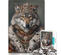 Puzzles 1000 pièces pour Adolescents Roi Loup 1000 pièces pour Adolescents Anti-Stress défi Difficile Cadeaux du Père Noël Secret 26x38cm
