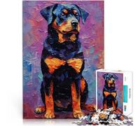 Puzzles 1000 pièces pour Adolescents Rottweiler coloré Jouets de Jeu pour Cadeau Familial Cadeaux pour Les Amis et la Famille 75x50cm