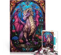 Puzzles 1000 pièces pour Adolescents Rouge Aetheria Dragon Rose Jouets de Divertissement Familial Idées Cadeaux 38x26cm