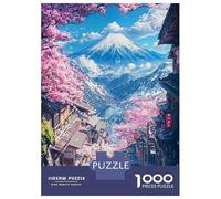 Puzzles 1000 Pièces pour Adolescents Sakura Street to Fuji Puzzles pour Adultes - Décoration Murale - Analyse Et Logique - Stimule Le Cerveau 52x38cm/1000pcs