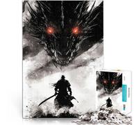 Puzzles 1000 pièces pour Adolescents Samouraï Contre Dragon Jouet éducatif intellectuel décompressant Cadeau Amusant 75x50cm