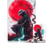 Puzzles 1000 pièces pour Adolescents Samouraï sous la Lune de Sang Jouets Anti-Stress est idéal comme Cadeau pour Toute la Famille 38x26cm