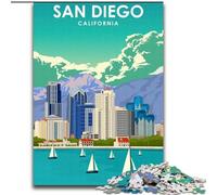 Puzzles 1000 pièces pour Adolescents San Diego, Californie, imprimés, Jouets éducatifs et éducatifs, Cadeaux d'anniversaire Uniques pour Les 14 Ans et Plus, 50x75cm