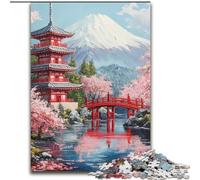 Puzzles 1000 pièces pour Adolescents, scène enchanteresse du Mont Fuji, à partir de 14 Ans, décoration d'intérieur, à Offrir à Toute la Famille (Taille 50x75cm)