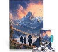 Puzzles 1000 pièces pour Adolescents Sentier de Montagne au Coucher du Soleil Aventuriers Jeu Stimulant Une œuvre d'art 38x26cm