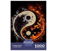 Puzzles 1000 Pièces pour Adolescents Shadow Flame Yin and Yang Puzzles pour Adultes - Décoration Murale - Analyse Et Logique - Stimule Le Cerveau 70x50cm/1000pcs