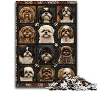 Puzzles 1000 pièces pour Adolescents Shih Tzu Dogs Collage Jeux éducatifs Décoration d'intérieur Collection d'artistes, Beaux-Arts 26x38cm