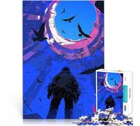 Puzzles 1000 pièces pour Adolescents Silhouette dans Une Ville brisée défi éducatif est idéal comme Cadeau pour Toute la Famille 38x26cm
